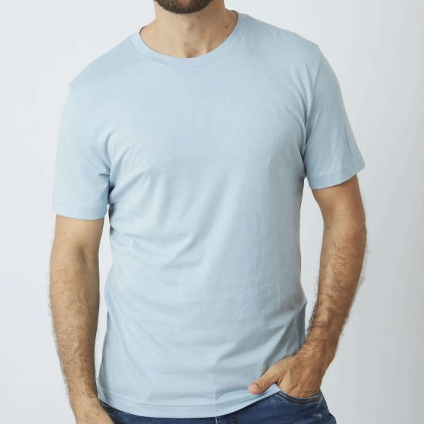 pima-prima-pima-cotton-t-shirt-sky-blue-light-style3-mens-front-1-amz Men's 100% Pima Cotton T-Shirt Model 3 Lightweight