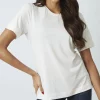 pima-prima-pima-cotton-t-shirt-ivory-light-style1-womens-front-2 Women's 100% Pima Cotton T-Shirt Model 1 Lightweight
