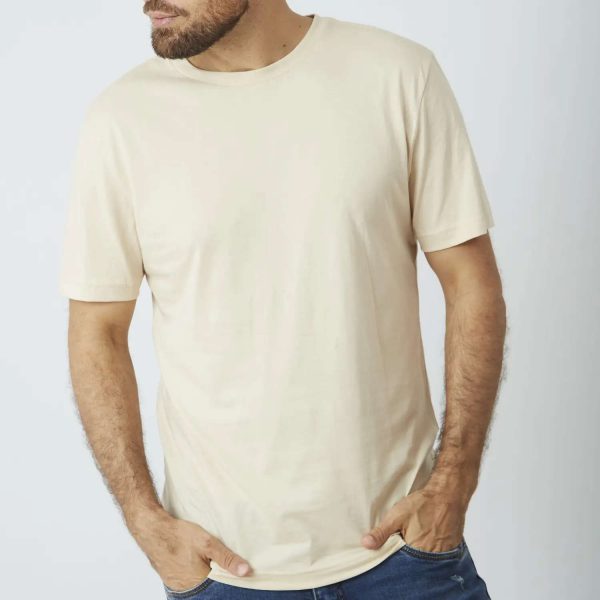 pima-prima-pima-cotton-t-shirt-ecru-light-style3-men-front-1-amz Men's 100% Pima Cotton T-Shirt Model 3 Lightweight