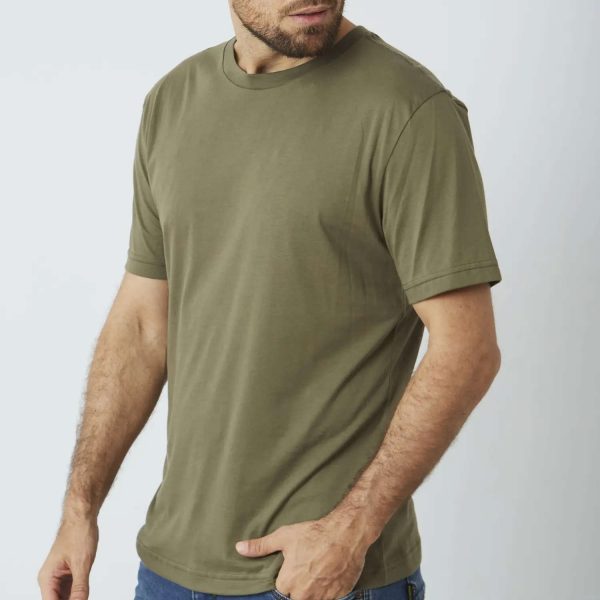 pima-prima-pima-cotton-t-shirt-khaki-light-style3-mens-side-3-amz Men's 100% Pima Cotton T-Shirt Model 3 Lightweight